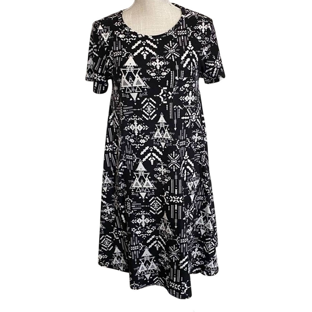 Lularoe Carly Aztec/geometric high low dress XS buttery soft